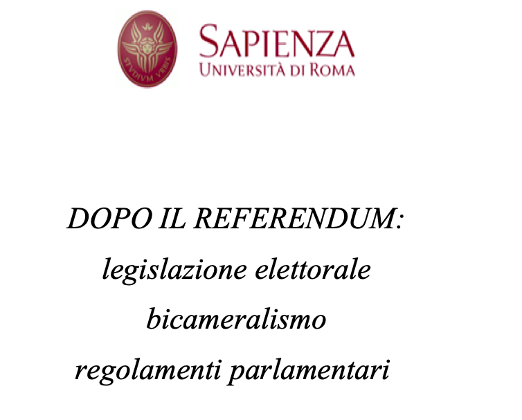 Dopo il referendum: legislazione elettorale, bicameralismo, regolamenti parlamentari